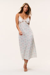 Idris Floral Satin Midi Dress