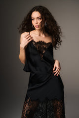 Constantina Satin & Lace Top