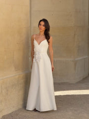 Stella A-Line Gown in White