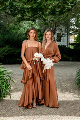 Kai Long Sleeve Maxi Dress in Toffee Brown