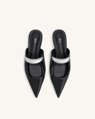 Helena Pierced Mules - Black