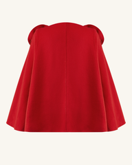 Clara Floral Applique Cape Coat - Red