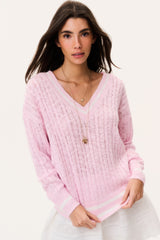Jessanna Linen-Cotton Cable Knit Pullover