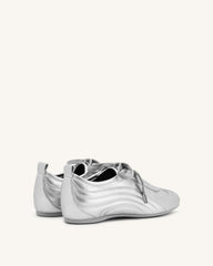 Ferne Streamlined Lustrous Sneakers - Silver
