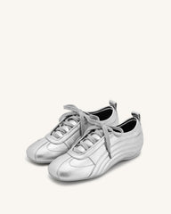 Ferne Streamlined Lustrous Sneakers - Silver