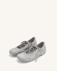 Caitlin Lace-up Ballerina Sneakers - Grey