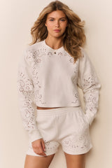 Lalo Bandana Eyelet Fleece Pullover