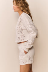 Lalo Bandana Eyelet Fleece Pullover