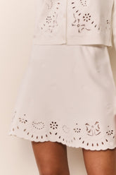 Glindy Knit Bandana Eyelet Mini Skirt