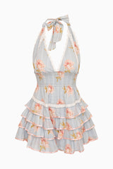 Kerch Cotton Peony Print Mini Dress