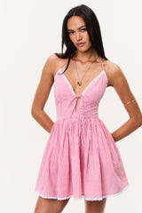 Khloe Cotton Gingham Mini Dress