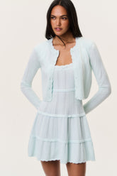 Nadiya Stretch Pointelle Cardigan - DUSTY LAGOON