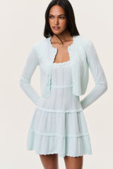 Nadiya Stretch Pointelle Cardigan - DUSTY LAGOON