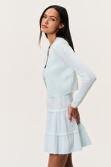 Nadiya Stretch Pointelle Cardigan - DUSTY LAGOON