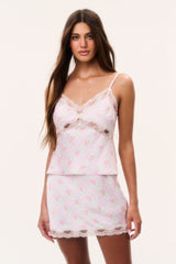 Lamora Floral Satin Top - LADY BLOSSOM