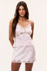 Bernes Mini Satin Slip Skirt - LADY BLOSSOM