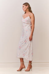 Kalo Floral Bow Print Slip Skirt