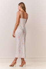 Kalo Floral Bow Print Slip Skirt