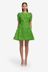 Elyse Lace Short Sleeve Mini Dress - Fern