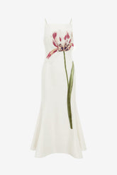 Regina Embellished Wool Blend Midi Dress - Snow