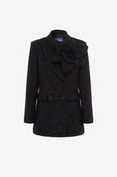 Jazlyn Tweed Blazer - Ebony