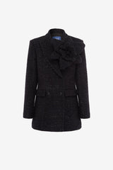 Jazlyn Tweed Blazer - Ebony