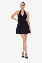 Jessie Halterneck Mini Dress - Ebony