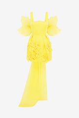 Piper Appliqué Mini Dress & Cape Set – Sunshine
