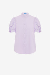 Amelie Appliqué Shirt Top - Lilac