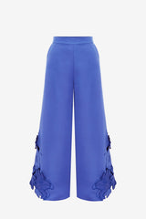 Theodora Appliqué Pants - Lapis