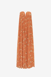 Dahlia Gown - Lily Print in Ochre