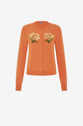 Claire Embellished Cashmere Blend Cardigan - Ochre