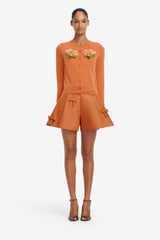 Abby Bow Shorts - Ochre