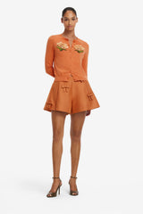 Claire Embellished Cashmere Blend Cardigan - Ochre