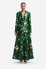 June Pleated Maxi Skirt - Forest Print