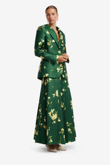 June Pleated Maxi Skirt - Forest Print