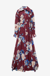 Josephine Silk Gown - Cosmos Print