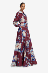 Josephine Silk Gown - Cosmos Print