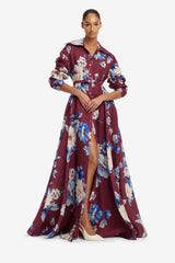 Josephine Silk Gown - Cosmos Print