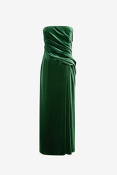 Florence Velvet Ruffled Maxi Dress - Forest