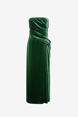 Florence Velvet Ruffled Maxi Dress - Forest