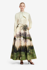 Cora Bow Blouse - Serene Print