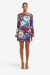 Suzanne Bell Sleeve Mini Dress - Cosmos Print