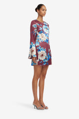 Suzanne Bell Sleeve Mini Dress - Cosmos Print