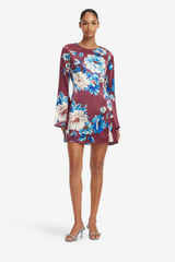 Suzanne Bell Sleeve Mini Dress - Cosmos Print