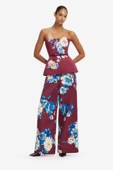 Nadia Embroidered Bustier Top - Cosmos Print