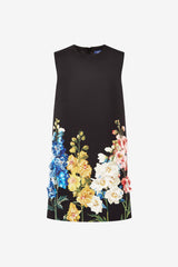 Yvonne Embroidered Mini Dress - Snapdragon Print in Ebony