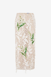 Kyra Embellished Lace Maxi Skirt - Snow Meadow
