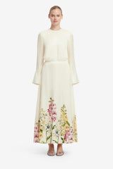 Kinsley Maxi Dress - Snapdragon Print in Snow