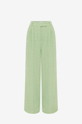 Elisha Tweed Wide Leg Pants - Caledon Green